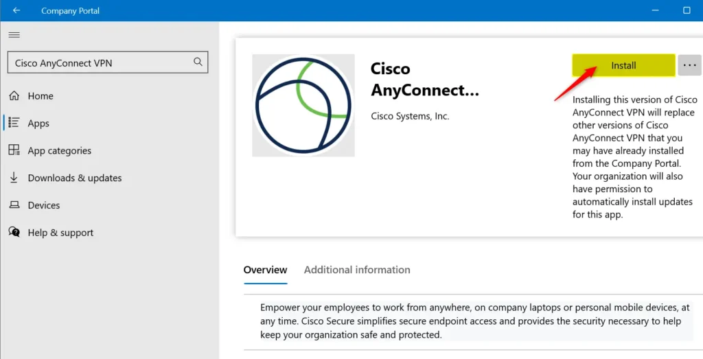 Deploy Cisco Secure Client VPN using Intune